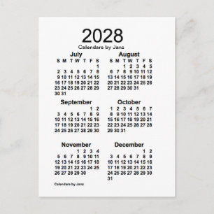2028 Witte 6 maanden Mini Agenda van Janz Briefkaart