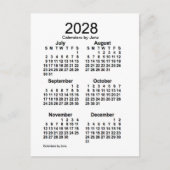 2028 Witte 6 maanden Mini Agenda van Janz Briefkaart (Voorkant)