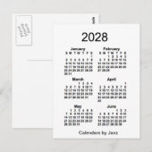 2028 Witte 6 maanden Mini Agenda van Janz Briefkaart (Voorkant / Achterkant)