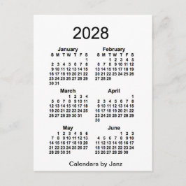 2028 Witte 6 maanden Mini Agenda van Janz Briefkaart
