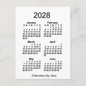 2028 Witte 6 maanden Mini Agenda van Janz Briefkaart (Voorkant)