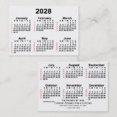 2028 Witte agenda van 52 weken, van Janz Visitekaa Visitekaartje (Voorkant / Achterkant)