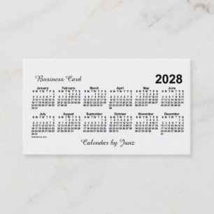 2028 Witte kalender van Janz Visitekaartje