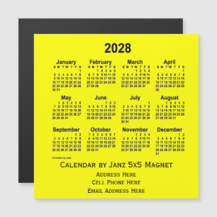 2028 Yellow Business Calendar van Janz