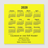 2028 Yellow Business Calendar van Janz (Voorkant)