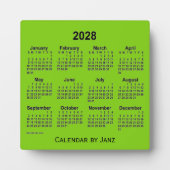 2028 Yellow Green Desk Calendar van Janz Fotoplaat (Voorkant)
