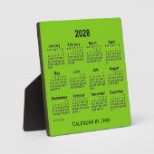 2028 Yellow Green Desk Calendar van Janz Fotoplaat (Voorkant)