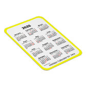 2028 Yellow Holiday Calendar door Janz Magnet Magneet (Rechterzijde)