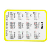 2028 Yellow Holiday Calendar door Janz Magnet Magneet (Horizontaal)