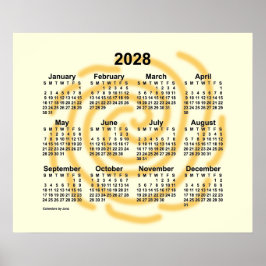 2028 Zonnige Dagen Kalender van Janz Poster