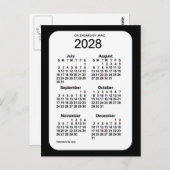 2028 Zwarte 6-maandenkalender van Janz Briefkaart (Voorkant / Achterkant)