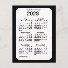 2028 Zwarte 6-maandenkalender van Janz Briefkaart