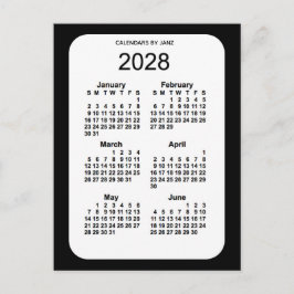 2028 Zwarte 6-maandenkalender van Janz Briefkaart
