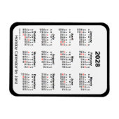 2028 Zwarte feestagenda van Janz Magnet Magneet (Horizontaal)