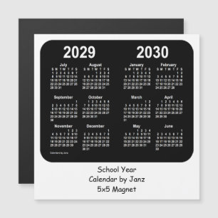 2029-2030 Agenda van de zwarte en witte school van