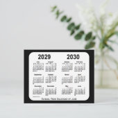 2029-2030 Agenda van de zwarte en witte school van Briefkaart (Staand voorkant)