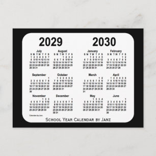 2029-2030 Agenda van de zwarte en witte school van Briefkaart