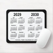 2029-2030 Agenda van de zwarte en witte school van Muismat (Met muis)