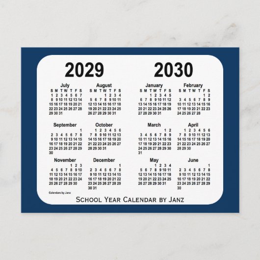 2029-2030 Politiebox Blauwe schoolagenda van Janz Briefkaart (Voorkant)