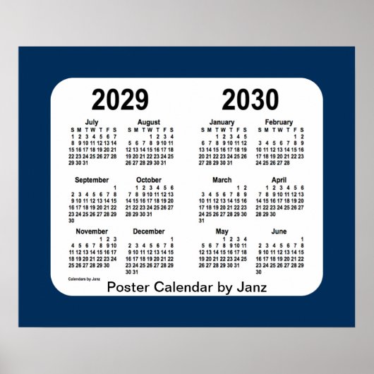 2029-2030 Politiebox Blauwe schoolagenda van Janz Poster (Voorkant)