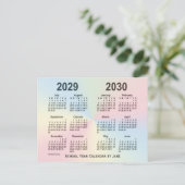 2029-2030 Rainbow Cloud School Agenda van Janz Briefkaart (Staand voorkant)