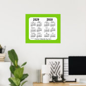2029-2030 Yellow Green School Calendar van Janz Poster (Thuiskantoor)