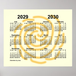 2029-2030 Zonnedagen Schooljaar Agenda van Janz Poster