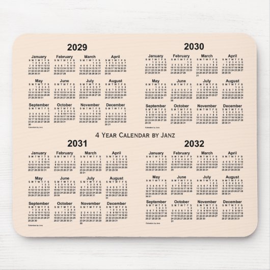 2029-2032 Antiek witboek, 4 jaar agenda van Janz Muismat (Voorkant)