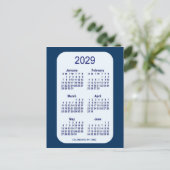 2029 Alice Blue 6 Month Mini Calendar van Janz Briefkaart (Staand voorkant)