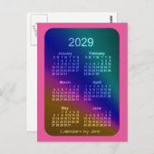 2029 Aurora Roze 6 maanden Mini Agenda van Janz Briefkaart (Voorkant / Achterkant)