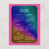 2029 Aurora Roze 6 maanden Mini Agenda van Janz Briefkaart (Voorkant)