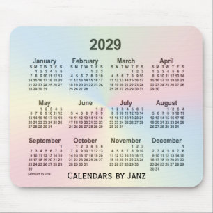 2029 de Kalender van de Wolk van de Regenboog door Muismat