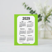 2029 Geel Groen 6-maandelijkse Mini Agenda van Jan Briefkaart (Staand voorkant)