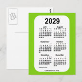 2029 Geel Groen 6-maandelijkse Mini Agenda van Jan Briefkaart (Voorkant / Achterkant)