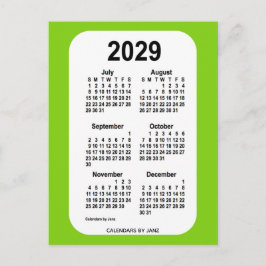 2029 Geel Groen 6-maandelijkse Mini Agenda van Jan Briefkaart