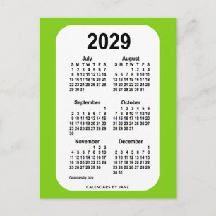 2029 Geel Groen 6-maandelijkse Mini Agenda van Jan Briefkaart