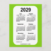 2029 Geel Groen 6-maandelijkse Mini Agenda van Jan Briefkaart (Voorkant)