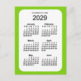 2029 Geel Groen 6-maandelijkse Mini Agenda van Jan Briefkaart