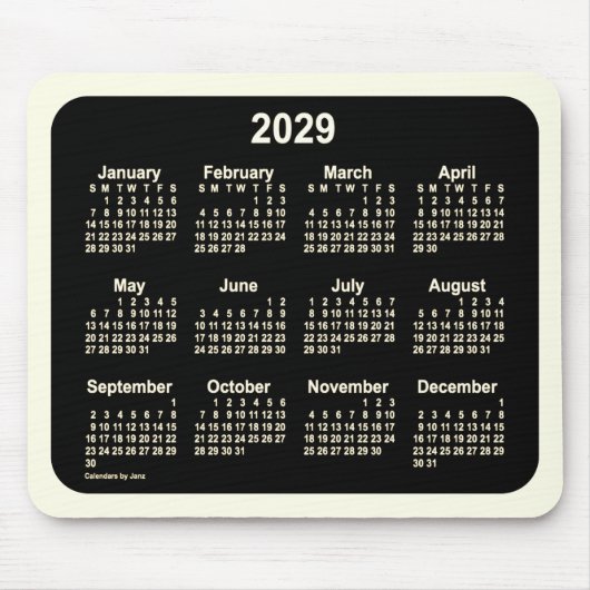 2029 Neon Sepia Agenda van Janz Two Tone Muismat (Voorkant)