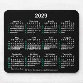 2029 Neon White 52 weken ISO-kalender door Janz Muismat