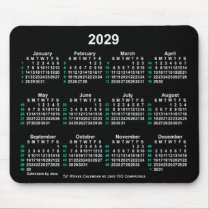 2029 Neon White 52 weken ISO-kalender door Janz Muismat