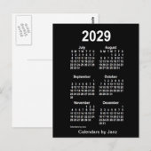 2029 Neon White 6 maanden Mini Calendar van Janz Briefkaart (Voorkant / Achterkant)