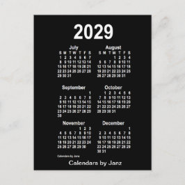 2029 Neon White 6 maanden Mini Calendar van Janz Briefkaart