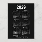 2029 Neon White 6 maanden Mini Calendar van Janz Briefkaart (Voorkant)