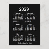 2029 Neon White 6 maanden Mini Calendar van Janz Briefkaart (Voorkant)