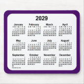 2029 Paarse en witte agenda van Janz Two Tone Muismat (Voorkant)