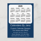 2029 Politie Box Blauwe Zakelijke Kalender door Ja Briefkaart (Voorkant)