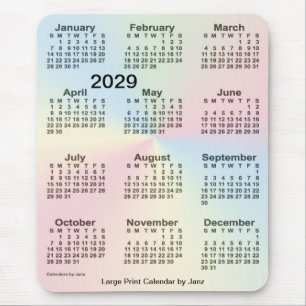2029 Rainbow Cloud Large Print Calendar van Janz Muismat