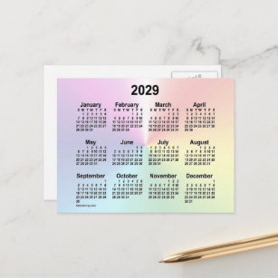 2029 Rainbow Cloud Mini Calendar van Janz Briefkaart