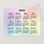 2029 Rainbow Cloud Mini Calendar van Janz Briefkaart (Voorkant)